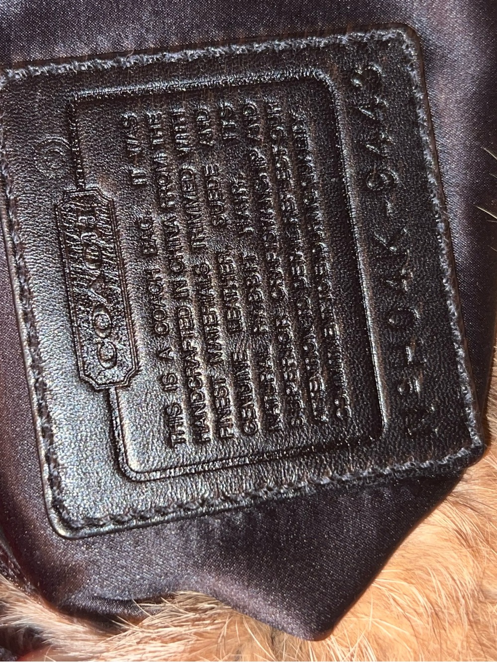 Coach Black Quilted Hobo with Natural Fur Trim - Picture 9 of 16